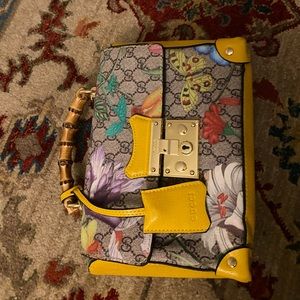 Gucci Multicolor Small GG Flora Bamboo Padlock Bag